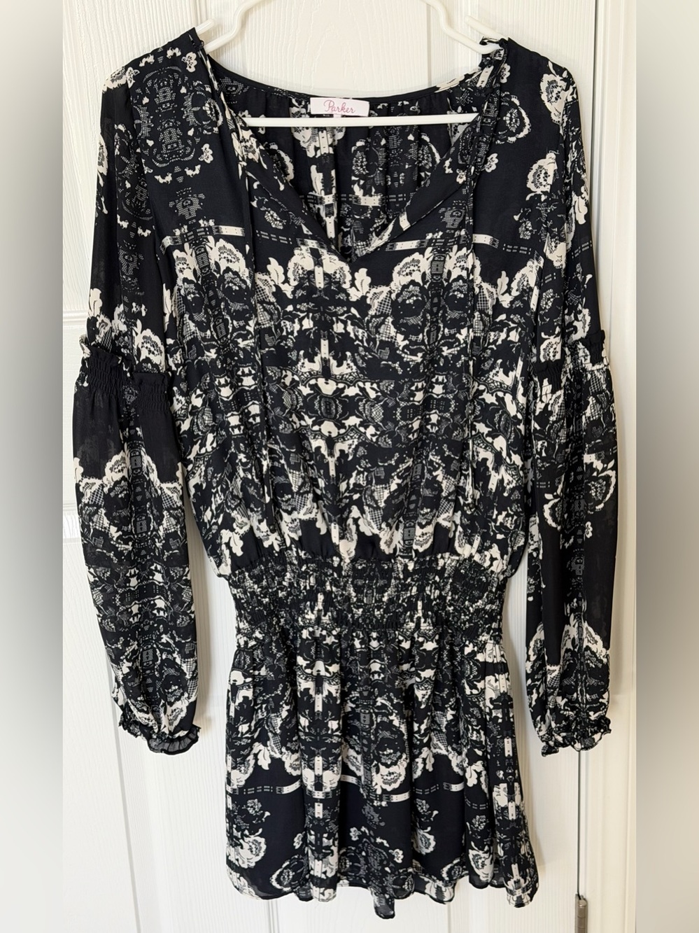 Parker Black & White Printed Tunic Top